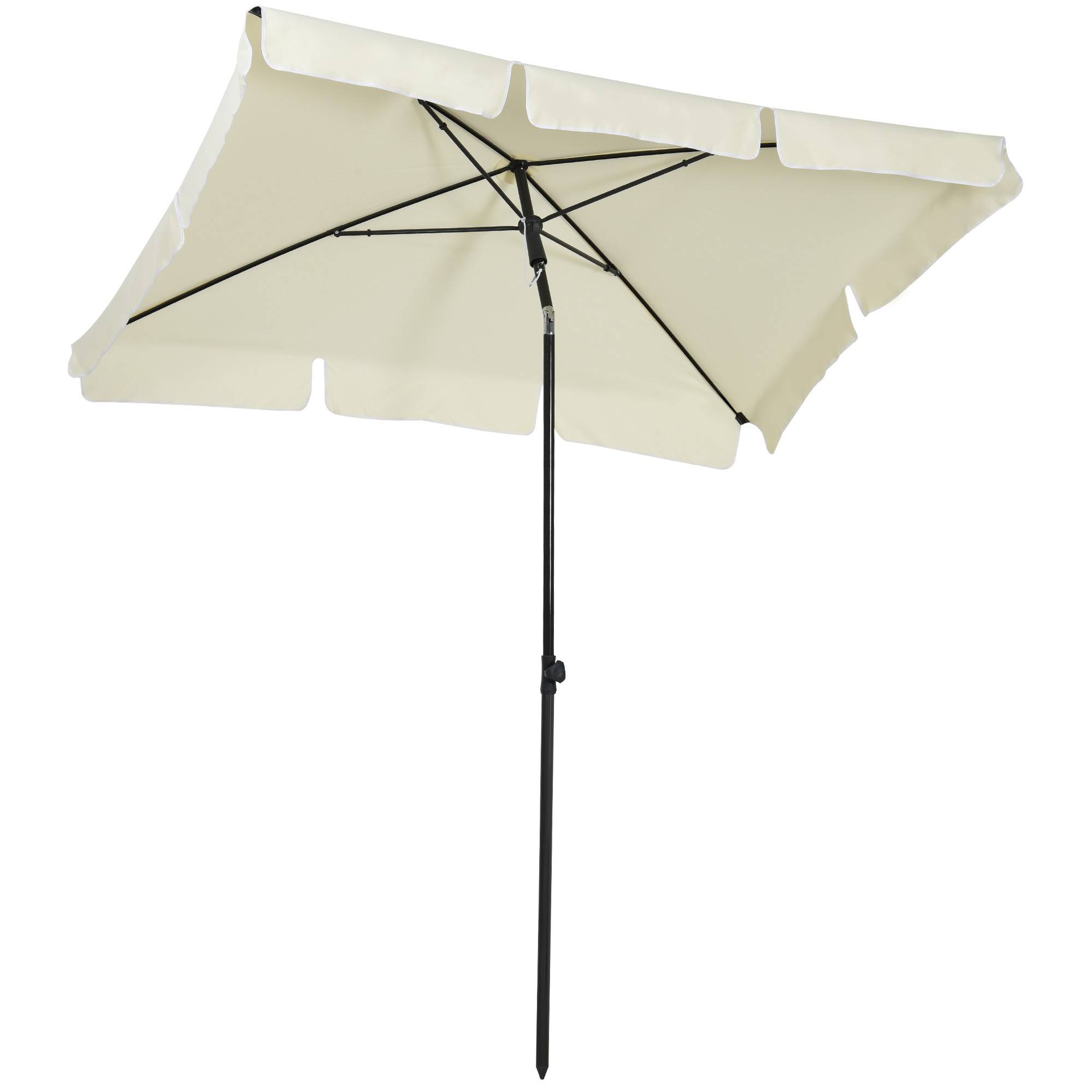 Maison Chic - Parasol de jardin Parasol droit rectangulaire inclinable - 198x130x245cm Aluminium Beige fr277