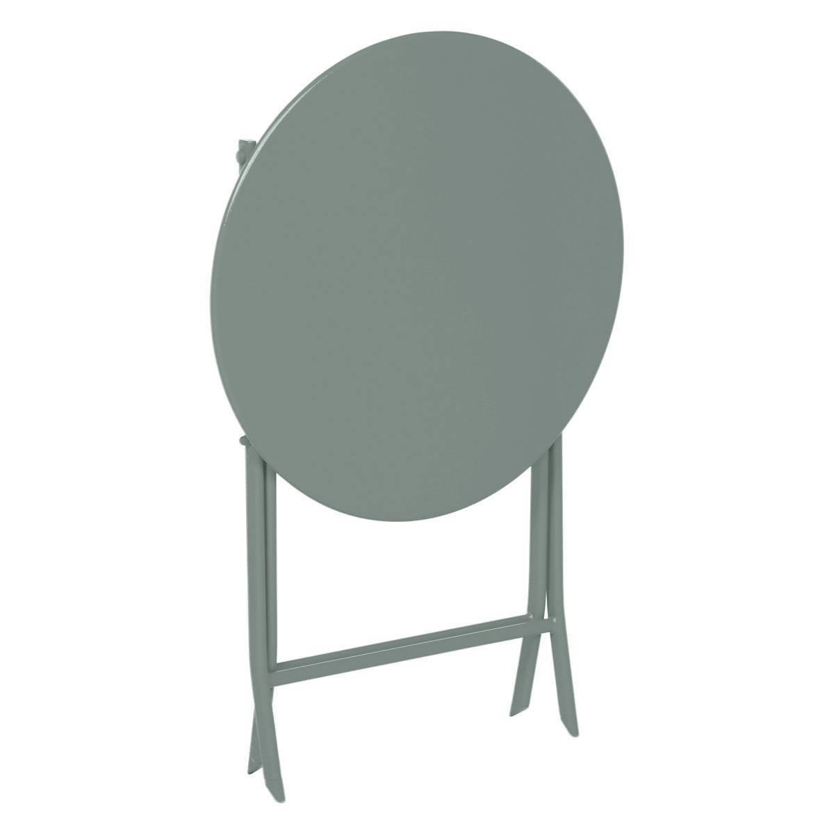 Hesperide - Table de jardin pliante ronde "Greensboro" vert olive 2 places en acier traité époxy - Hespéride - Image 3