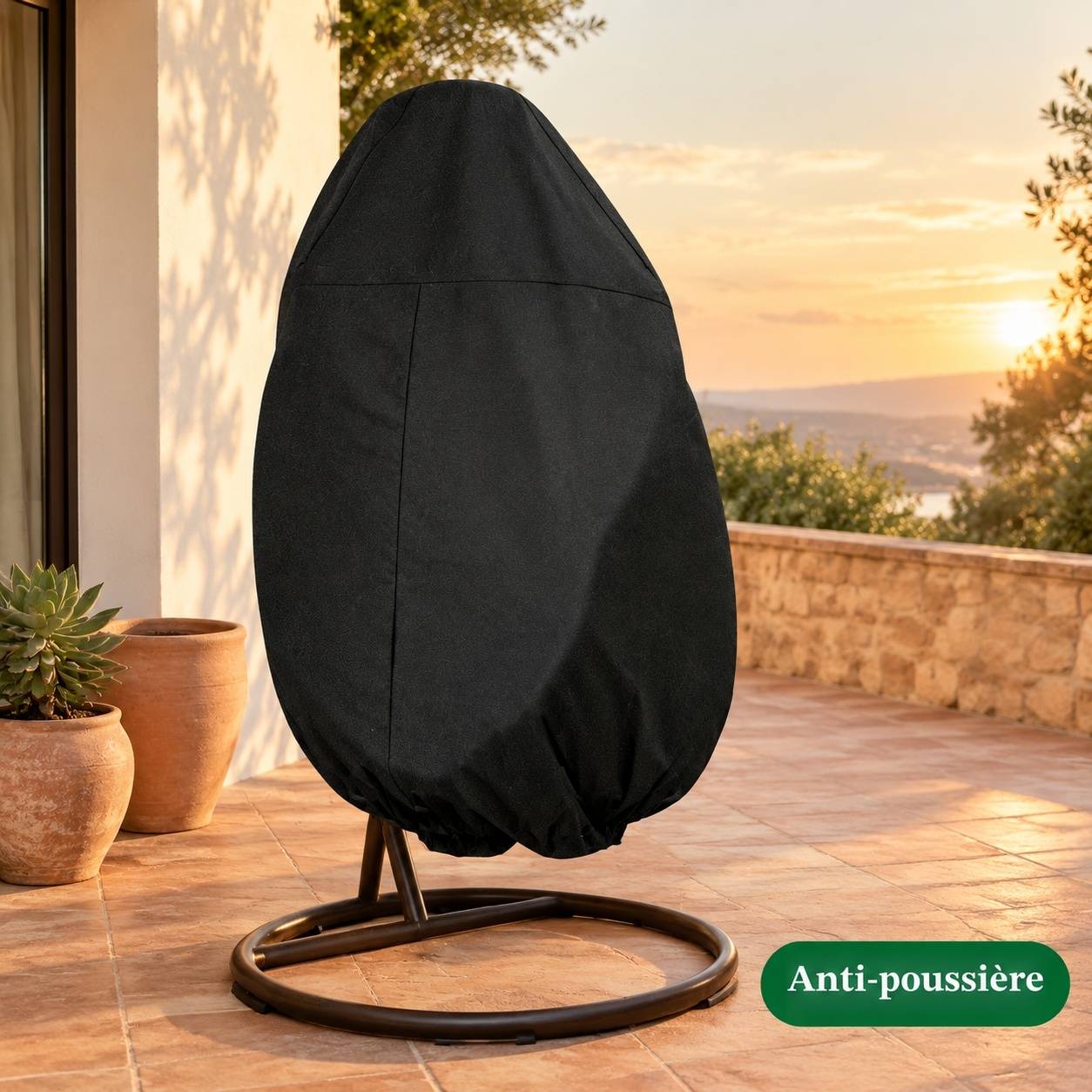 Housse Imperméable Protection Solaire pour Chaise Œuf Suspendue - Image 7