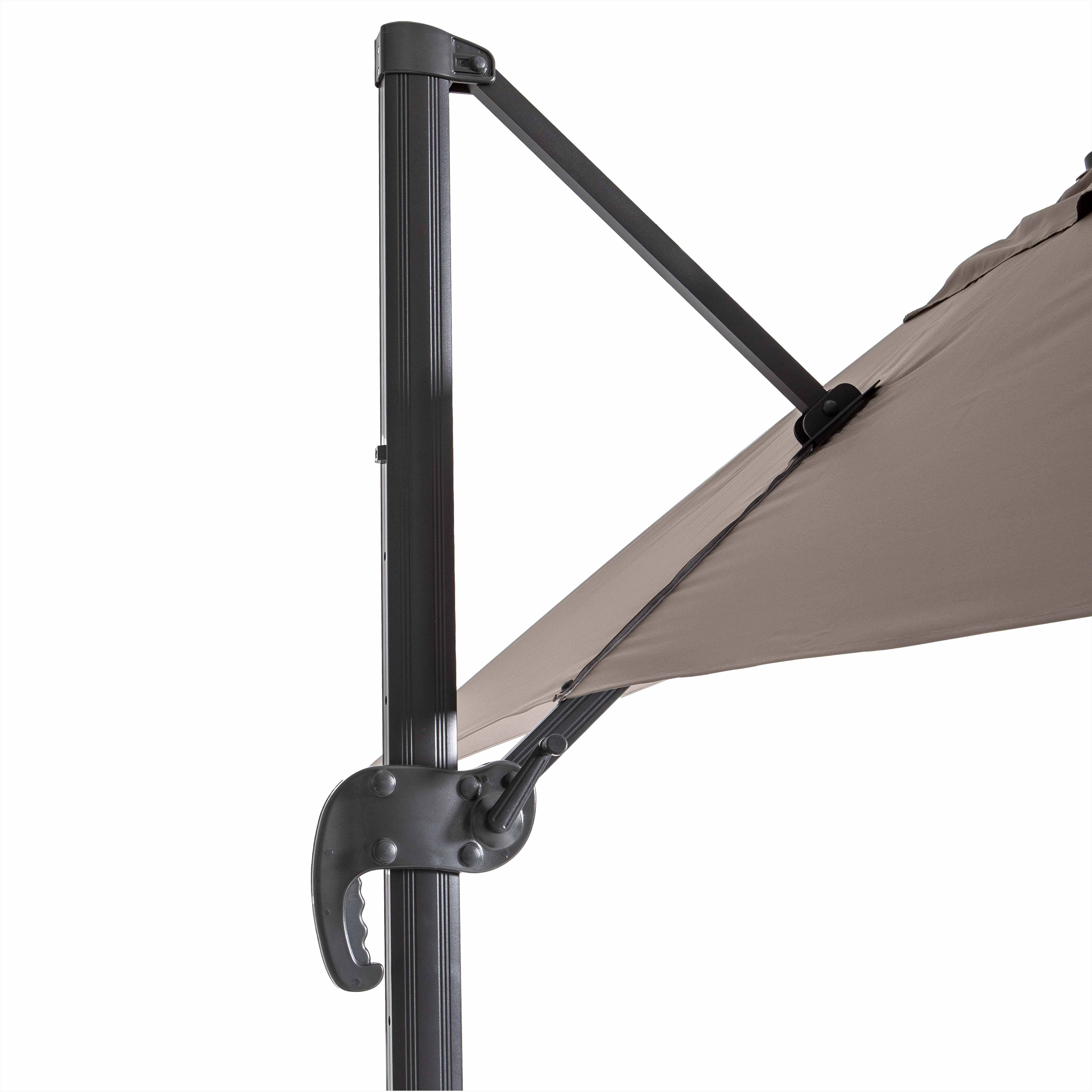 Oviala - Parasol déporté inclinable 360° 2x3m et dalle sur roues taupe Amalya - Oviala - Image 3