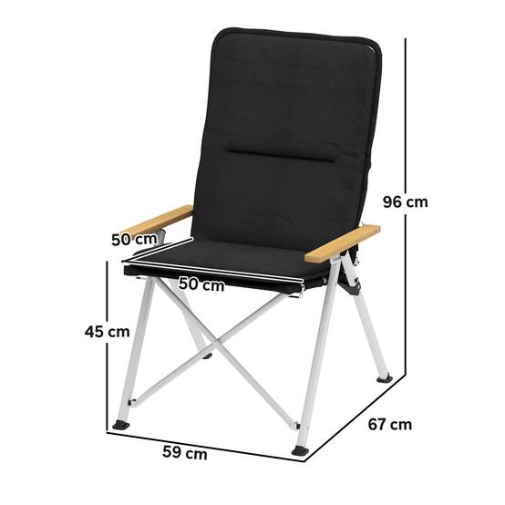 Chaise de camping pliante aluminium noir 59 x 67 x 96 cm - PANGIVO - Image 5