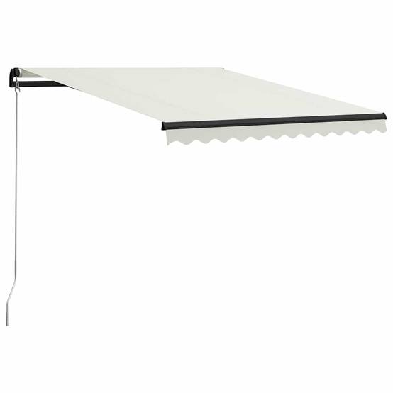 Store Banne Manuel avec Éclairage LED Aluminium pour Ambiance Extérieure Crème 300x250 cm – ComfortXL Outdoor Living - Image 2