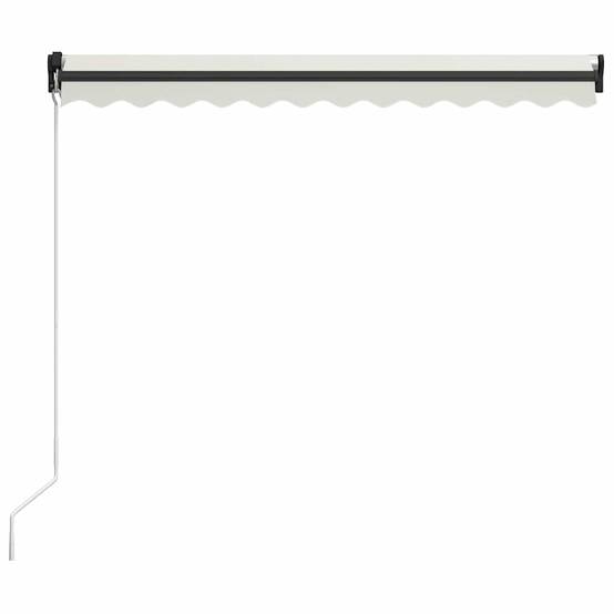 Store Banne Manuel avec Éclairage LED Aluminium pour Ambiance Extérieure Crème 300x250 cm – ComfortXL Outdoor Living - Image 4