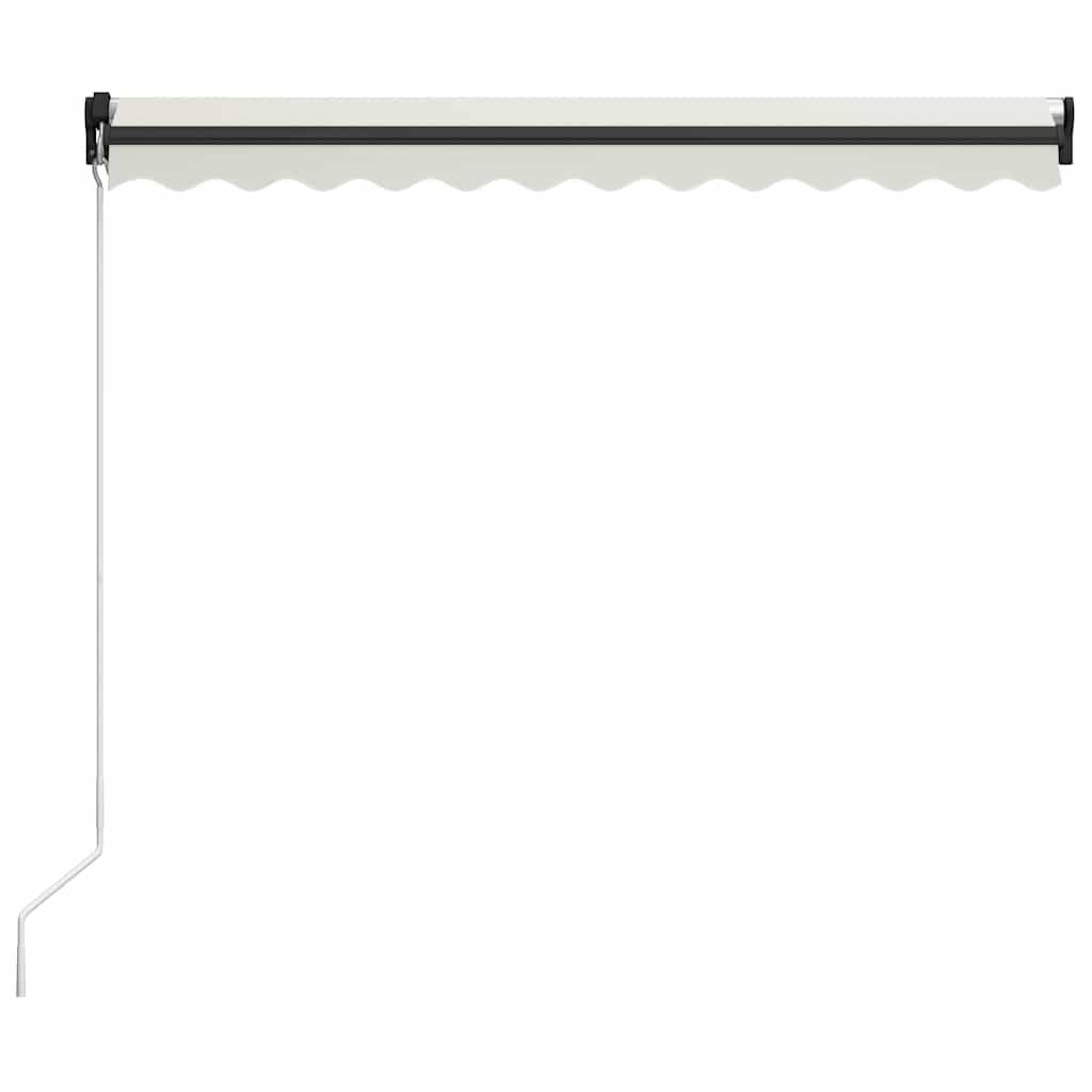 Store Banne Manuel avec Éclairage LED Aluminium pour Ambiance Extérieure Crème 300x250 cm – ComfortXL Outdoor Living - Image 4