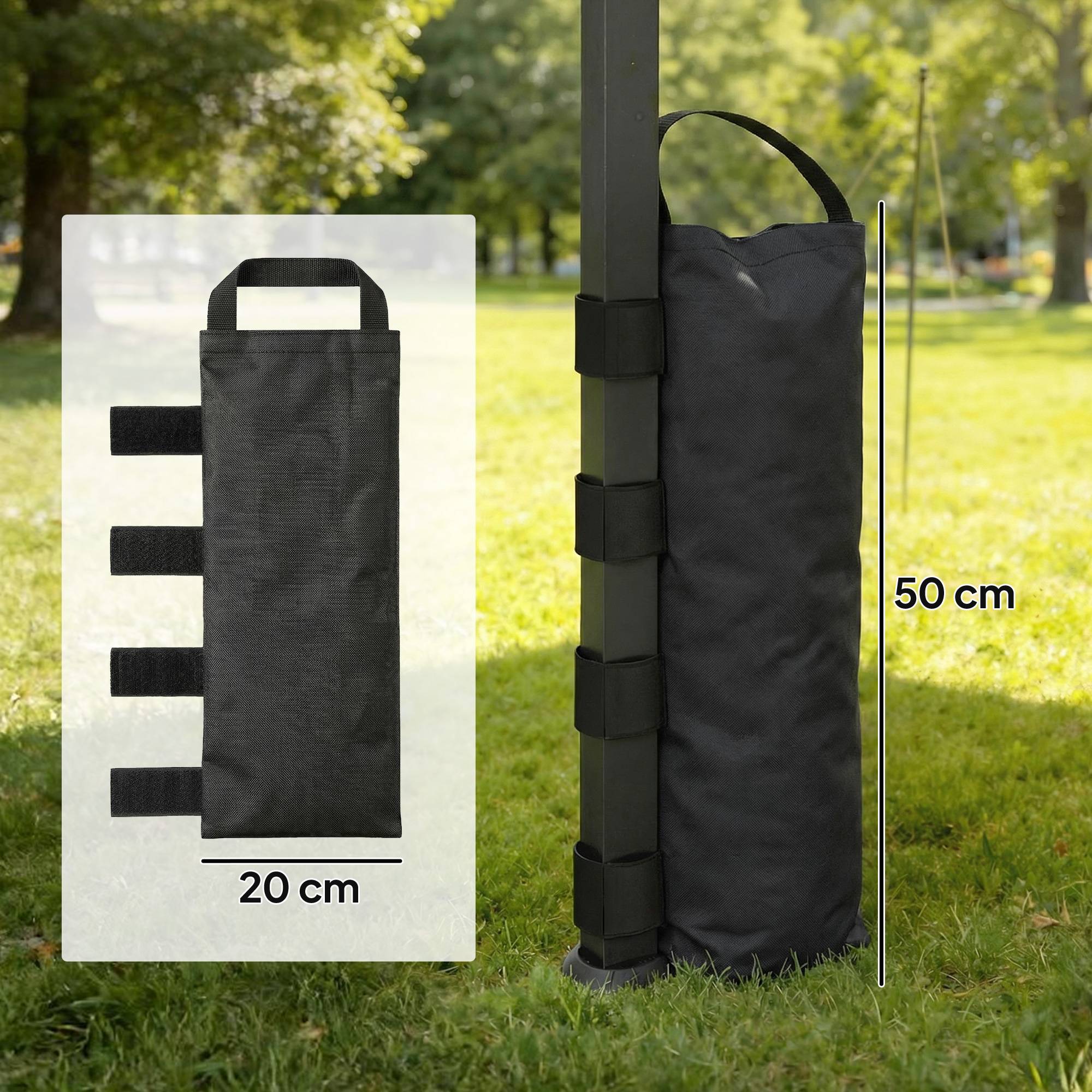 Lot de 8 Sacs de Lestage en Tissu Oxford 600D pour Pieds de Tonnelle ou Tente Ancrage au Sol Noir - ComfortXL Outdoor Living - Image 5