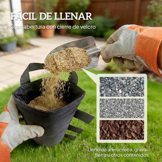 Lot de 8 Sacs de Lestage en Tissu Oxford 600D pour Pieds de Tonnelle ou Tente Ancrage au Sol Noir - ComfortXL Outdoor Living - Image 8