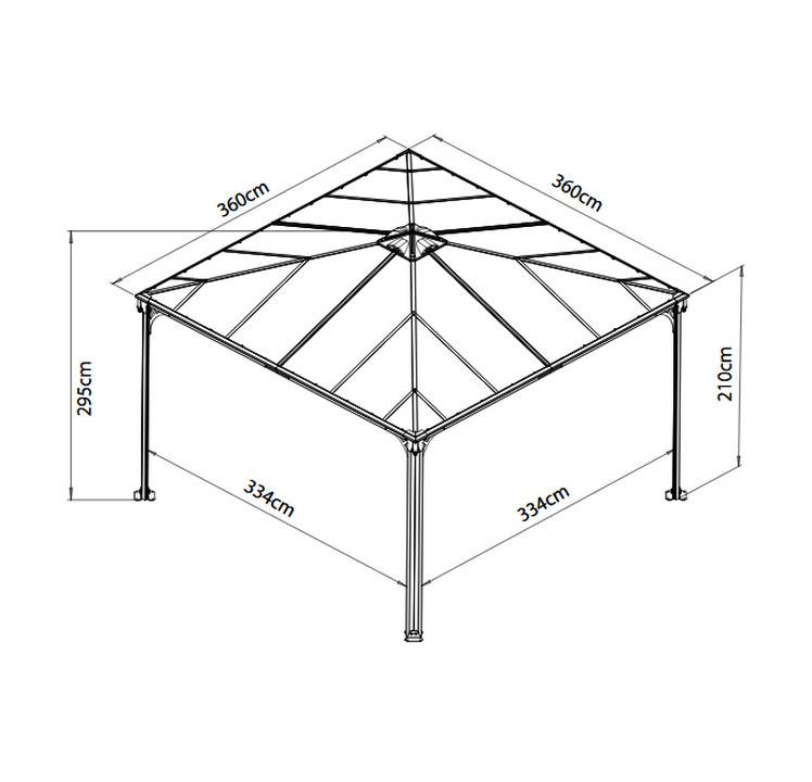 Canopia by Palram - Canopia Tonnelle de jardin Palermo 3,6X3,6 Grise - Image 2