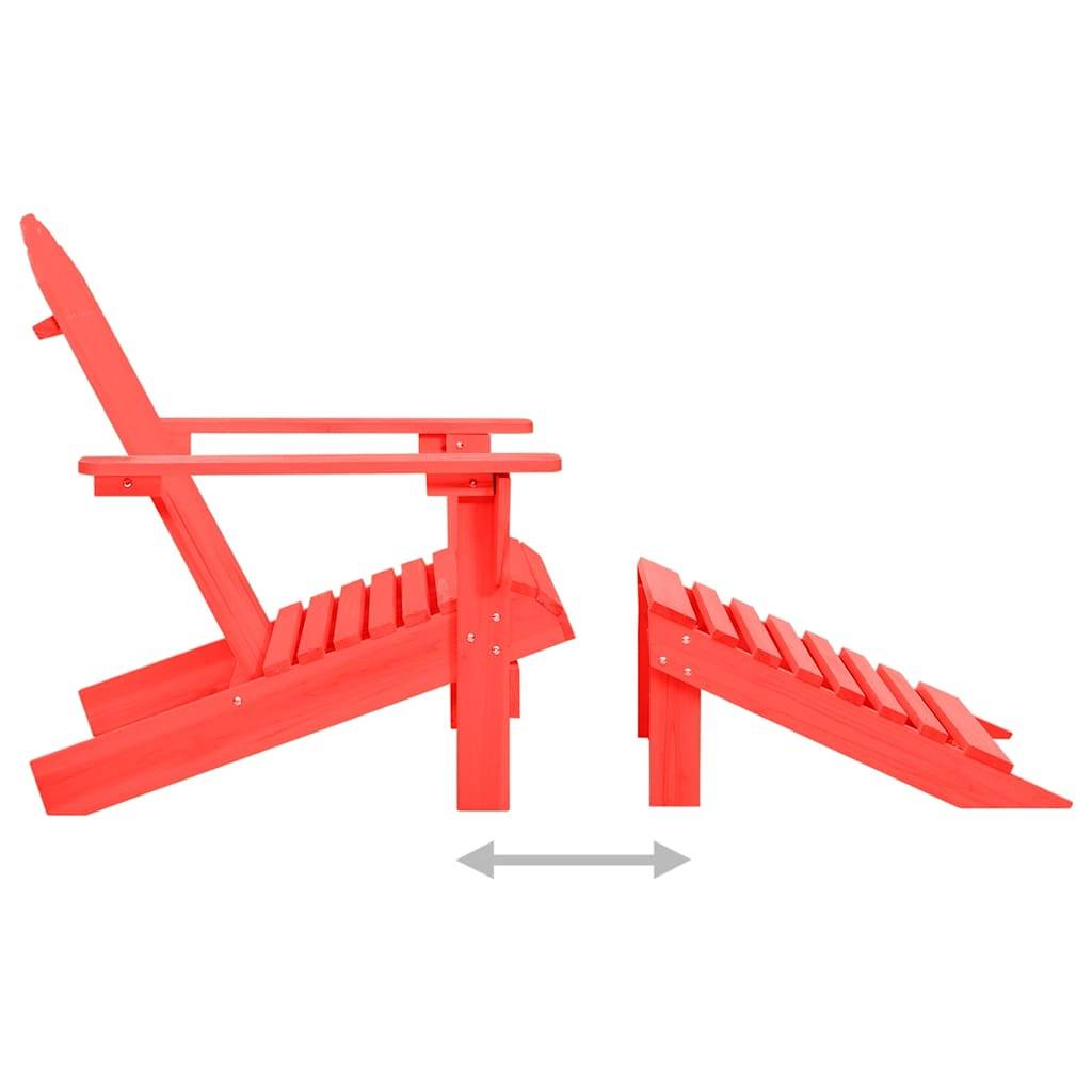 PANGIVO - Chaise de jardin Adirondack bois sapin rouge 70 x 147.5 x 88.5 cm - PANGIVO - Image 5
