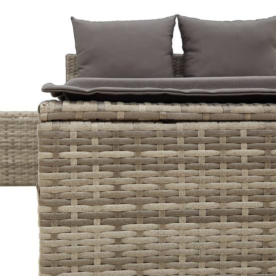 Chaise longue double résine tressée grise avec coussins 104 x 162 x 30 cm - PANGIVO - Image 7