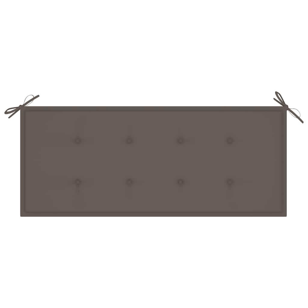 PANGIVO - Banc de jardin bois de teck naturel et taupe 128.5 x 57.5 x 90 cm - PANGIVO - Image 5