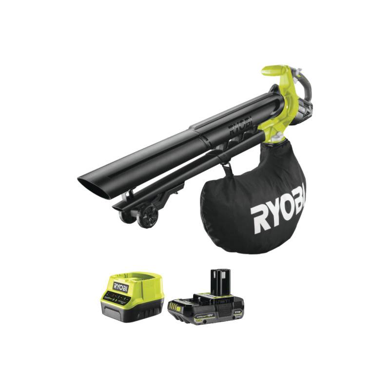 Ryobi - Pack RYOBI Souffleur Aspiro-Broyeur OBV18 - 18V One+ Brushless - 1 Batterie 2.0Ah - 1 Chargeur rapide