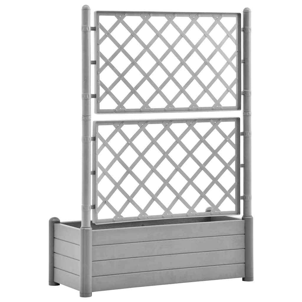 Vidaxl - Jardinière avec treillis 100x43x142 cm PP Gris pierre vidaXL 317582 - Image 7