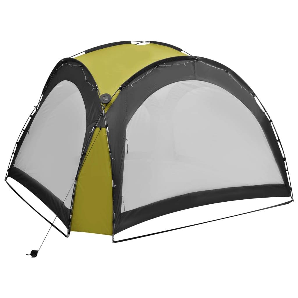 Pavillon de Jardin Dôme 4 Moustiquaires et Éclairage LED Solaire Anti-UV Vert 3.6x3.6m – ComfortXL Outdoor Living - Image 4