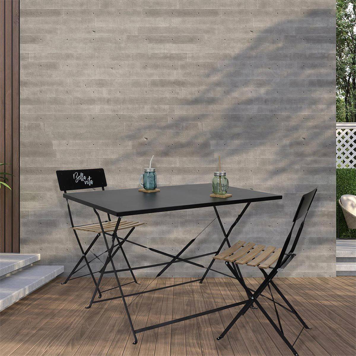 The Home Deco Factory - Table de Jardin Pliante "Palerme" 110cm Noir - Image 7