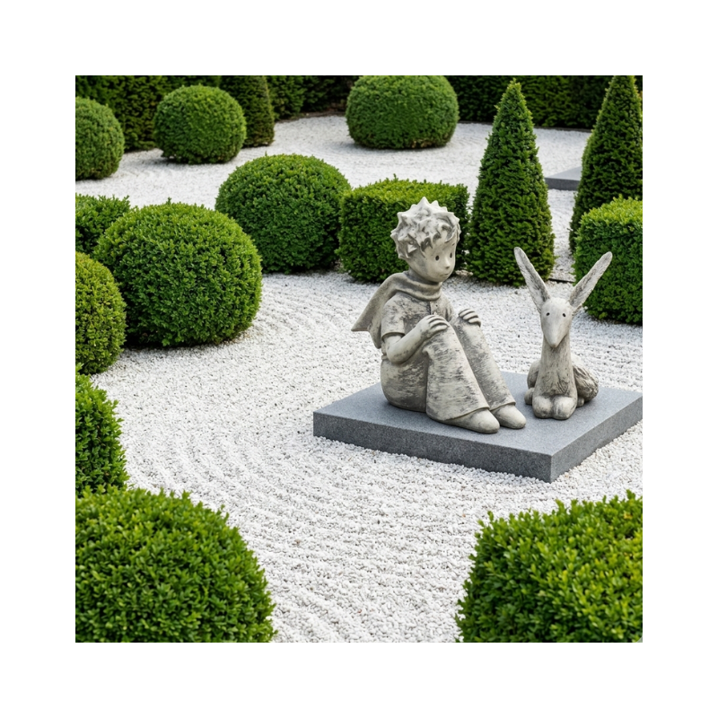 Jardinex - Statue de jardin "Le Petit Prince assis" - Gris clair 52 cm - Jardinex - Image 3