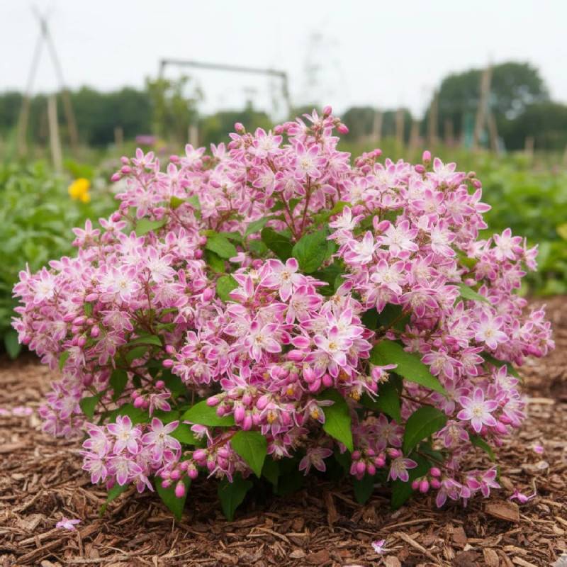Deutzie Perle Rose, Deutzia à fleurs Rose - feuillage Caduc - Pot de 4L - 20/40 cm- hauteur à maturité De 1,50 m à 2,00 m - Image 2
