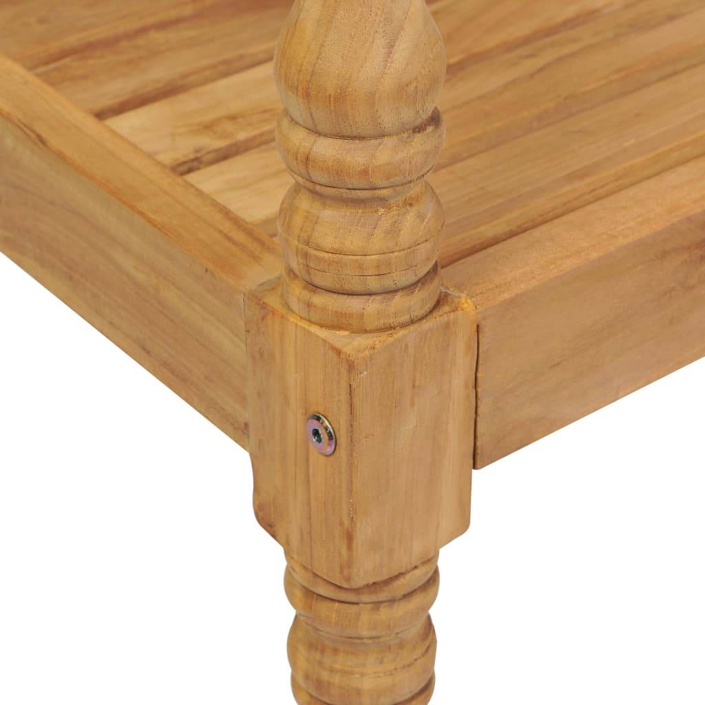 Helloshop26 - Banc de jardin meuble de patio d'extérieur terrasse avec coussin gris 120 cm bois de teck massif - Image 5