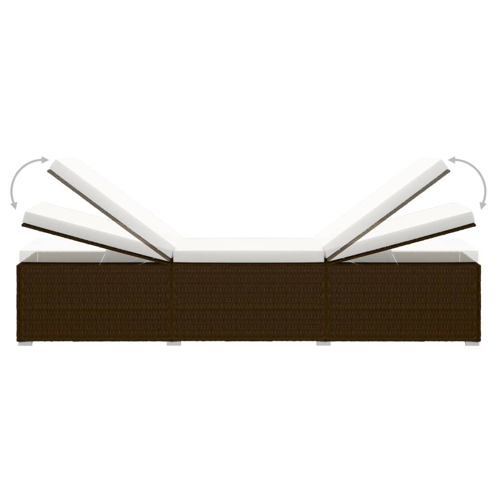 Vidaxl - Chaise longue de jardin table à thé 3 pcs Résine tressée Marron vidaXL 3057663 - Image 7