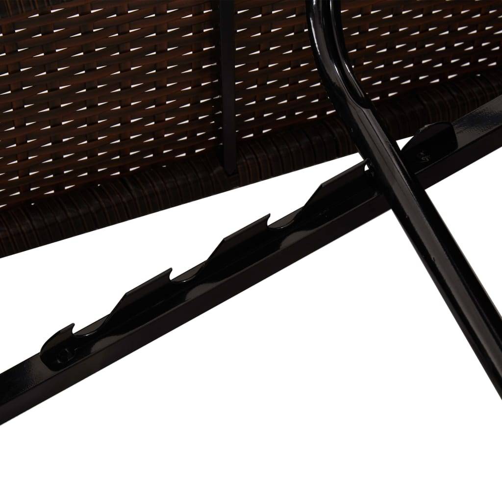 Vidaxl - Chaise longue de jardin table à thé 3 pcs Résine tressée Marron vidaXL 3057663 - Image 5