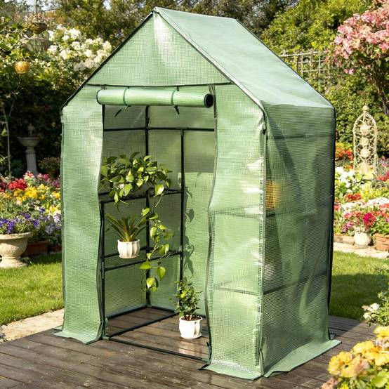 ComfortXL - Serre à tomates PE et acier pour potager protection intempéries et UV 143x215x195cm verte - ComfortXL Outdoor Living - Image 3