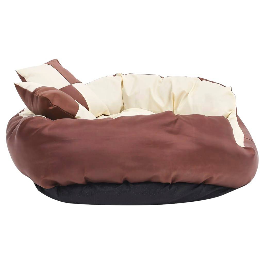 Vidaxl - Coussin réversible lavable de chien Marron et crème 85x70x20 cm vidaXL 171212 - Image 5