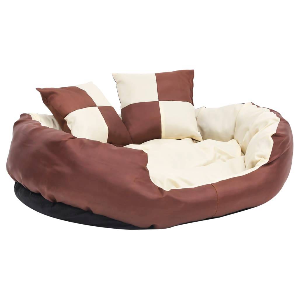 Vidaxl - Coussin réversible lavable de chien Marron et crème 85x70x20 cm vidaXL 171212 - Image 7