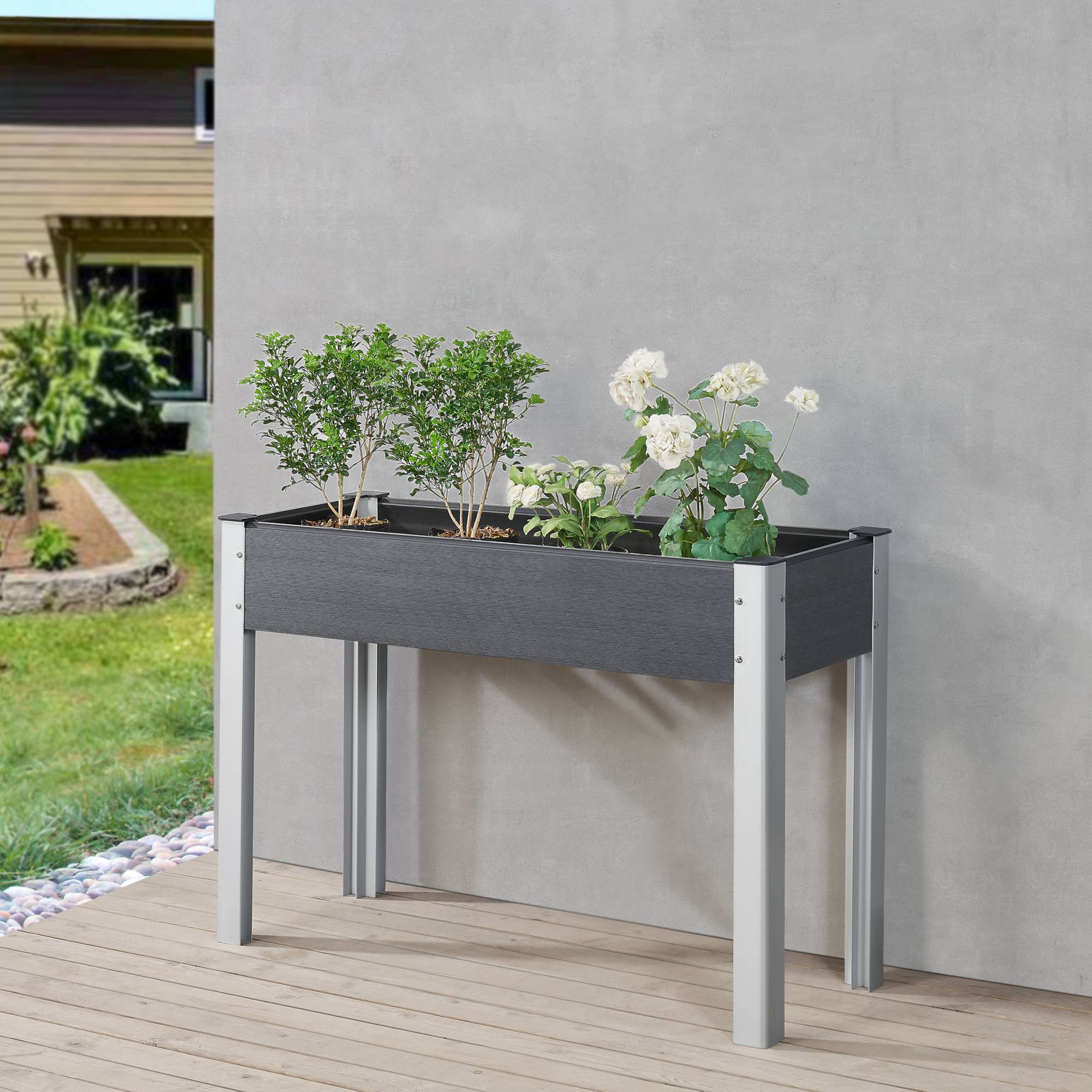 [en.casa] - Potager surélevé Beverwijk à fond grillagé 100 x 40 x 75 cm gris foncé [en.casa] - Image 2