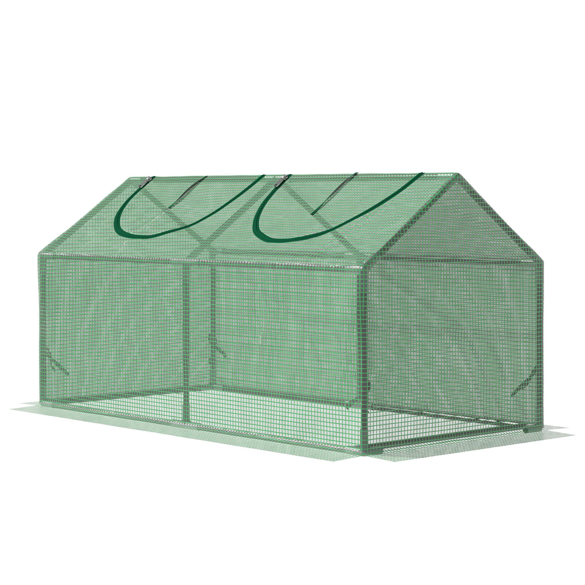 Sans Marque - Serre jardin 120x60x60 cm bâche PE piquets bords rehaussés serre potagère culture légumes fleurs serre compacte verte - Image 2