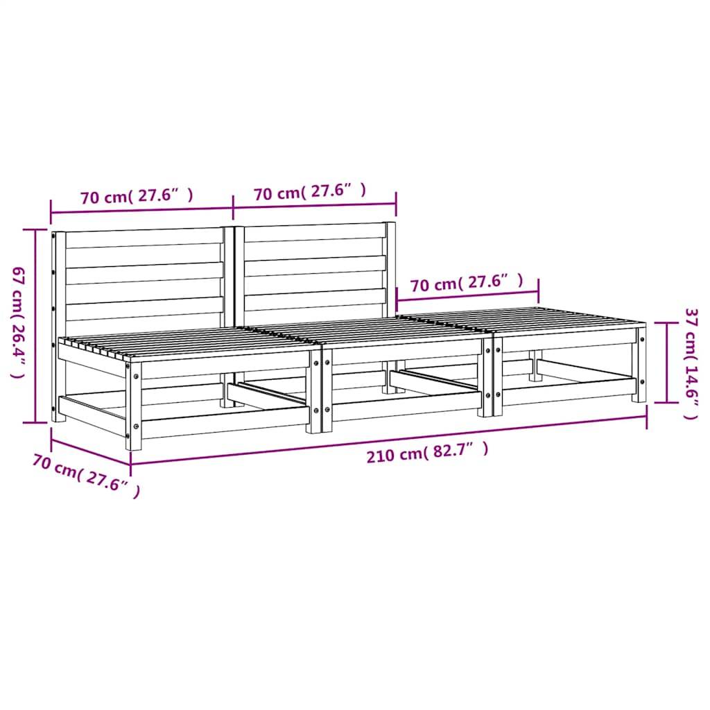 Vidaxl - Canapé de jardin sans accoudoirs repose-pieds bois pin massif vidaXL 837963 - Image 3
