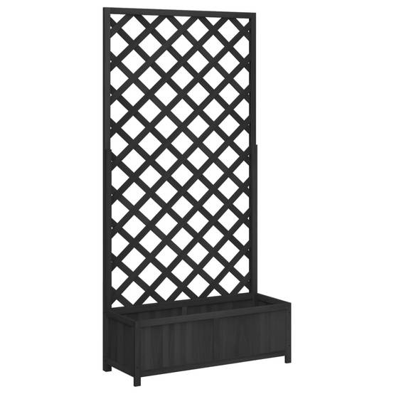 Vidaxl - Jardinière avec treillis noir bois massif de sapin vidaXL 365481 - Image 2