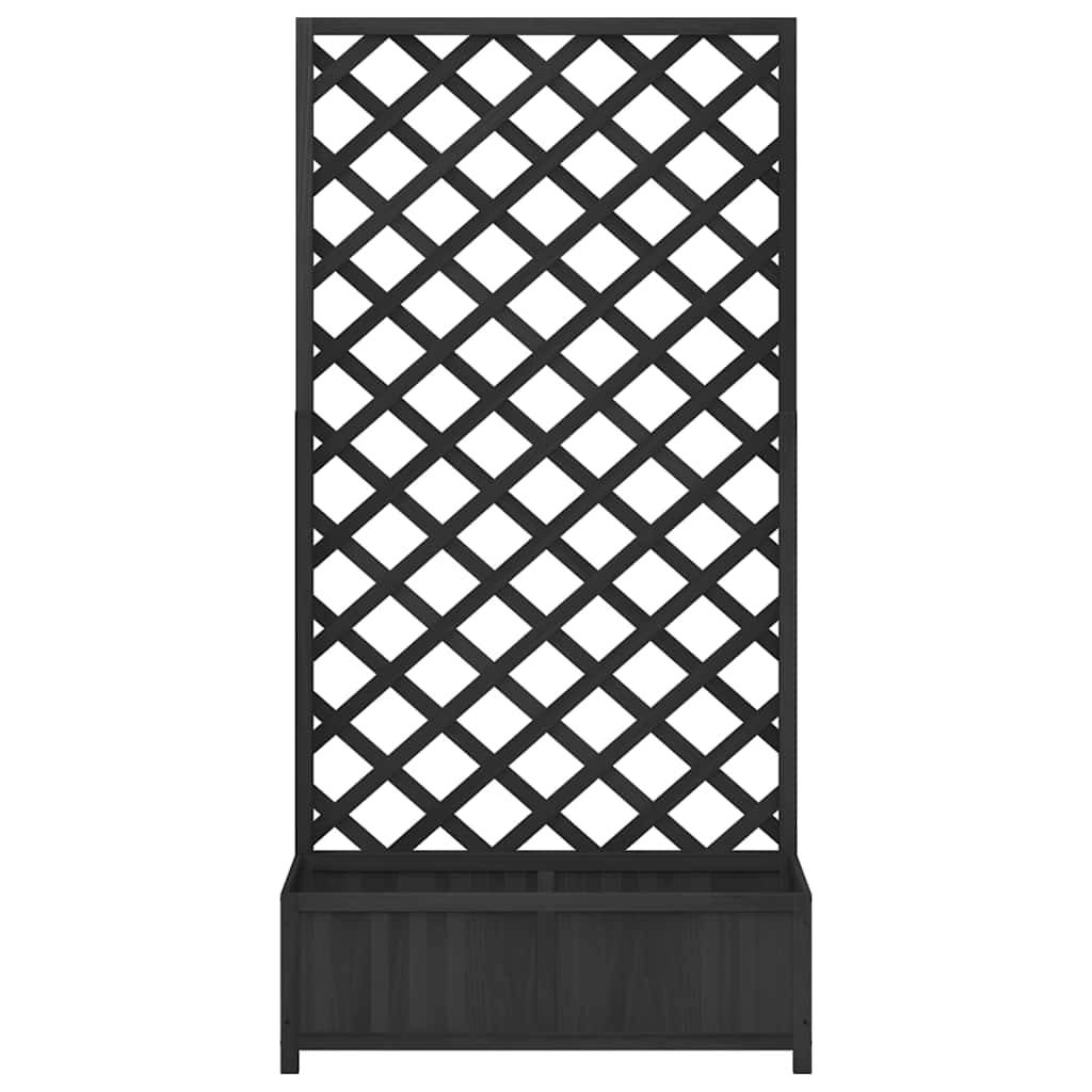 Vidaxl - Jardinière avec treillis noir 90x35x180 cm bois massif de sapin vidaXL 365481 - Image 5