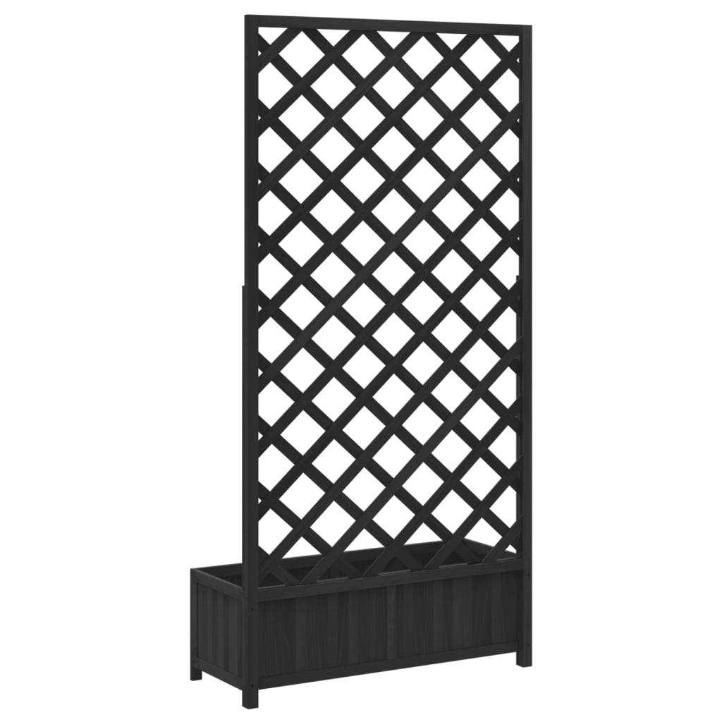 Vidaxl - Jardinière avec treillis noir bois massif de sapin vidaXL 365481 - Image 7