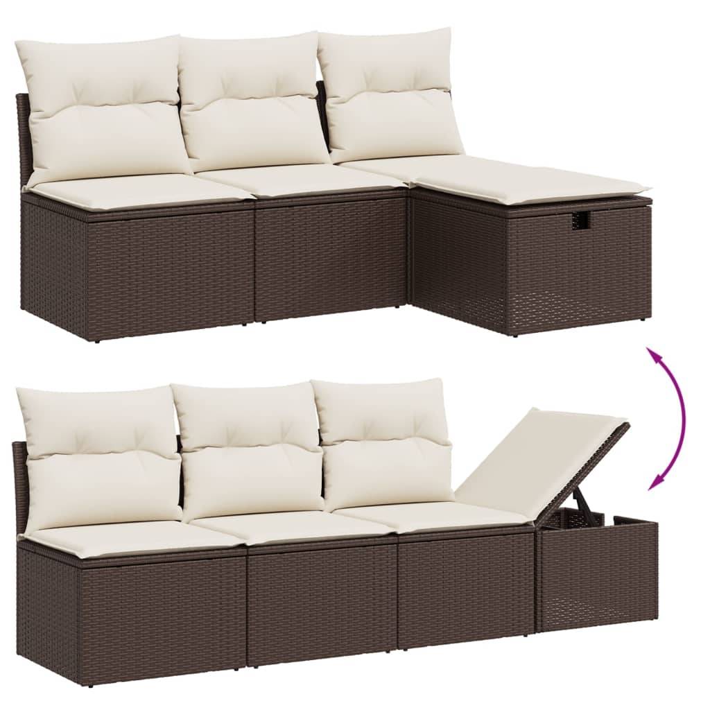 Vidaxl - Salon de jardin avec coussins 9 pcs marron résine tressée vidaXL 3274713 - Image 8