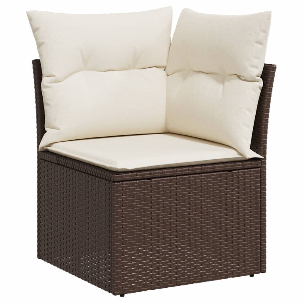 Vidaxl - Salon de jardin avec coussins 9 pcs marron résine tressée vidaXL 3274713 - Image 5