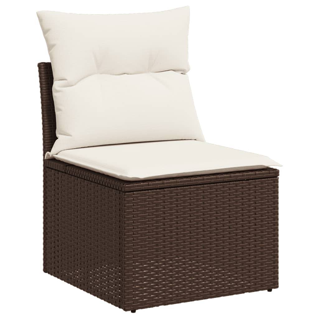 Vidaxl - Salon de jardin avec coussins 9 pcs marron résine tressée vidaXL 3274713 - Image 9