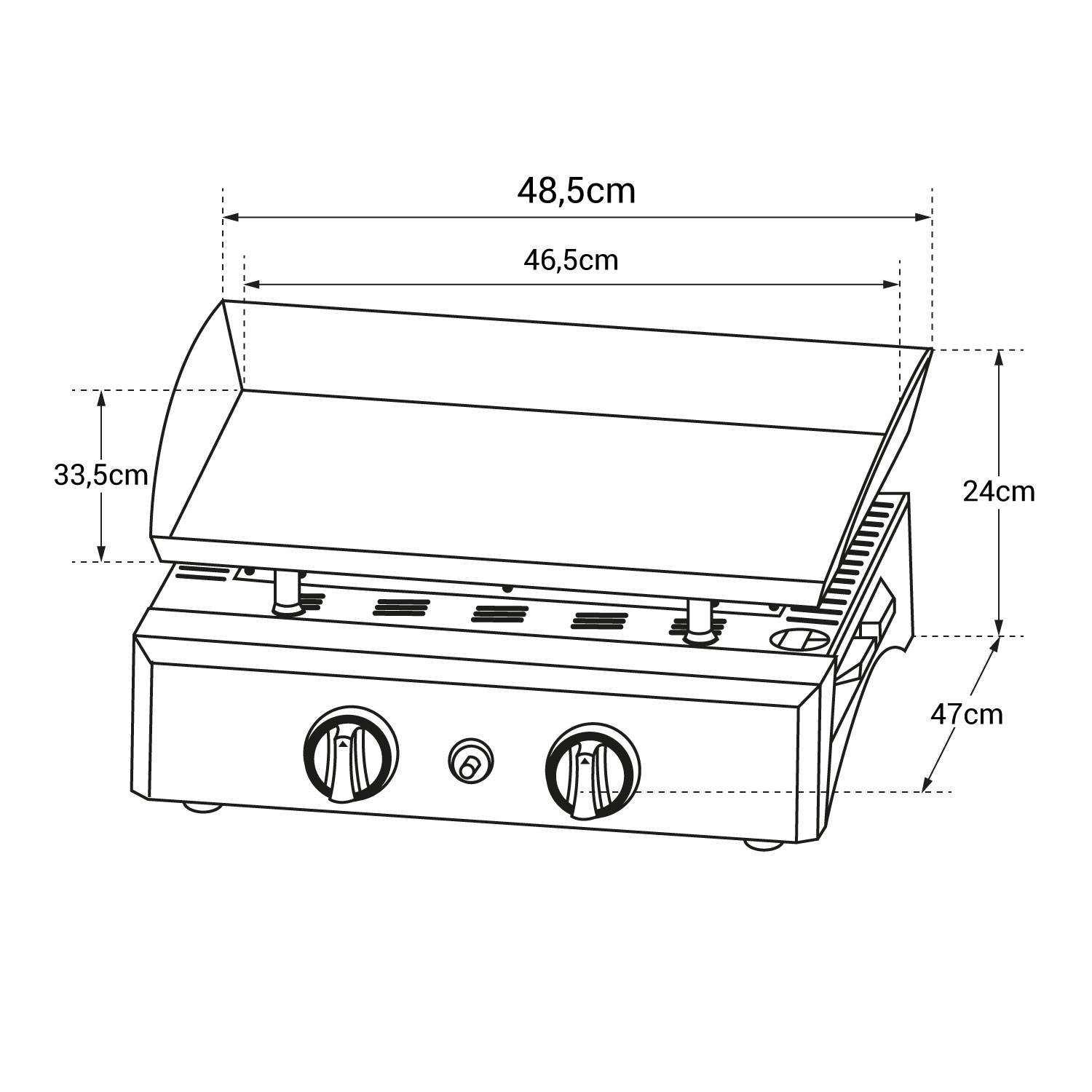 Plancha au gaz MALA - 2 brûleurs 5kW - HAPPY GARDEN - Image 5