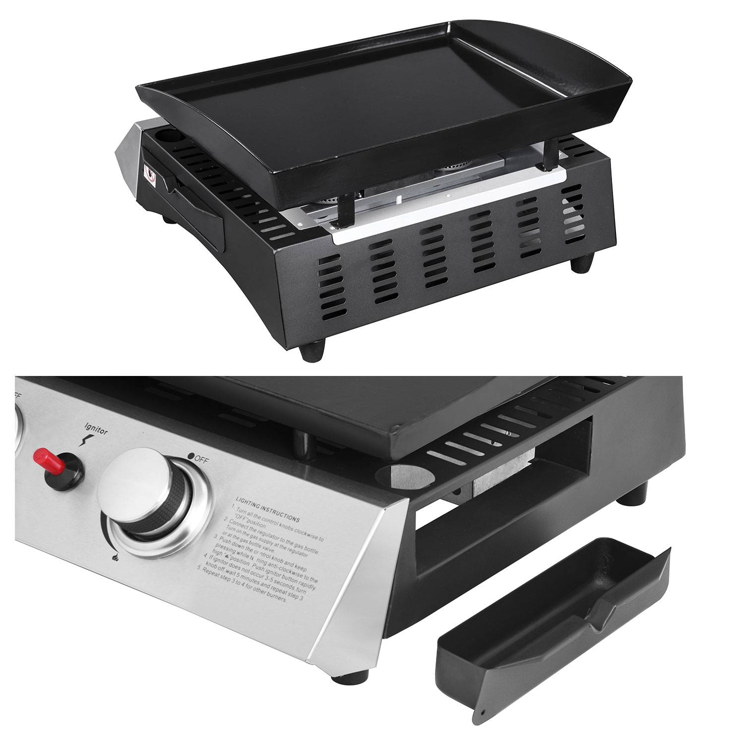 Plancha au gaz MALA - 2 brûleurs 5kW - HAPPY GARDEN - Image 3