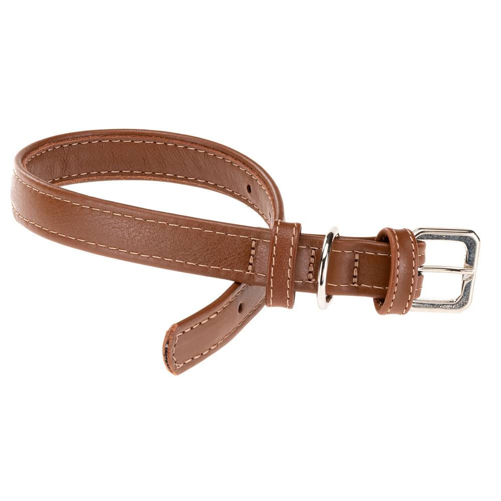 Ferplast - Collier pour Chiens VOGUE CF20/39, Cuir Véritable, Réglable, Boucle en Métal, Marron - Image 1