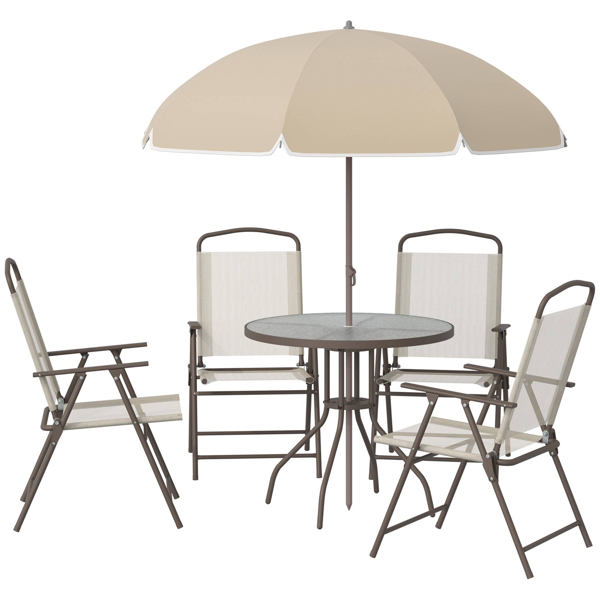 Ensemble salon de jardin acier textilène beige café 80 x 80 x 69.5 cm - PANGIVO - Image 2