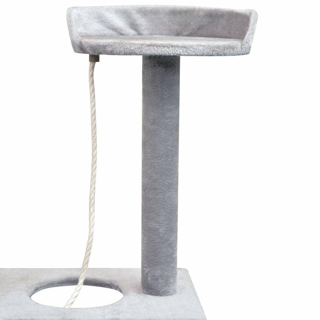 Helloshop26 - Arbre à chat griffoir grattoir niche jouet animaux peluché en sisal 150 cm gris - Image 4