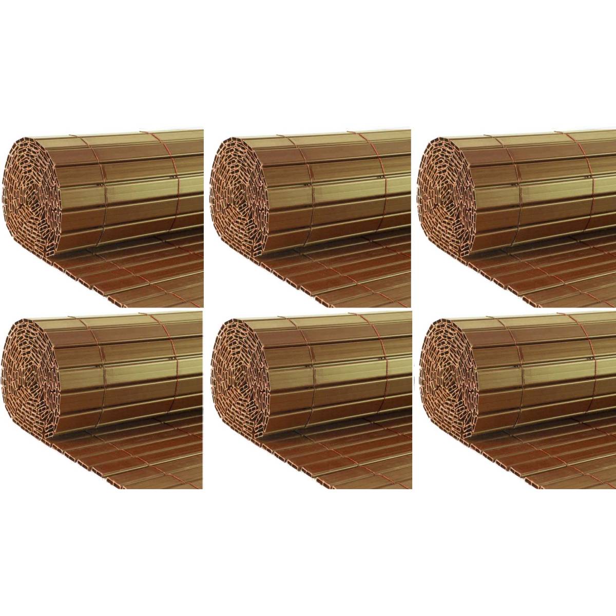 Canisse en PVC effet noyer double face qualité + (Lot de 6) - Image 1