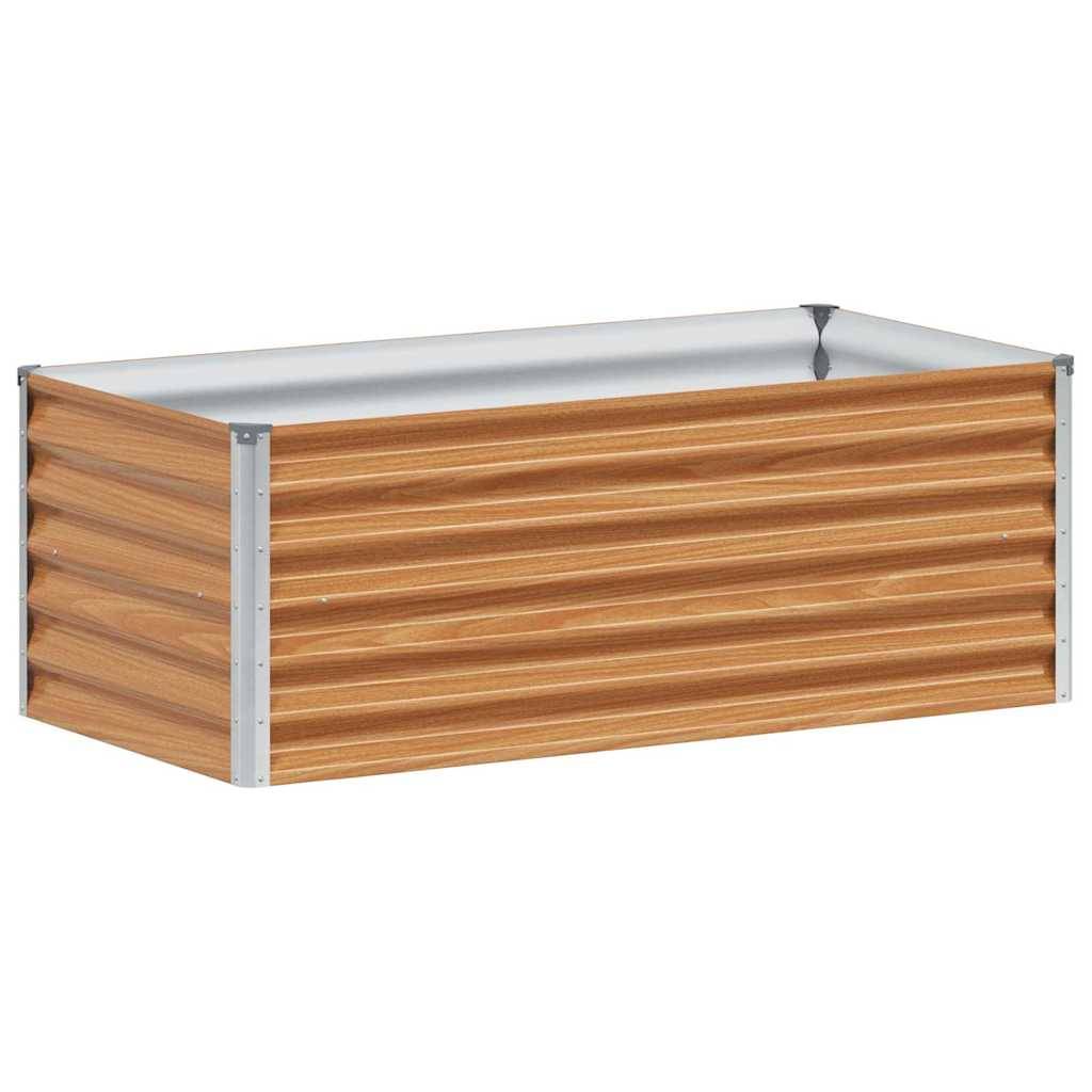 Jardinière surélevée acier galvanisé marron clair 98 x 50 x 36 cm - PANGIVO - Image 7