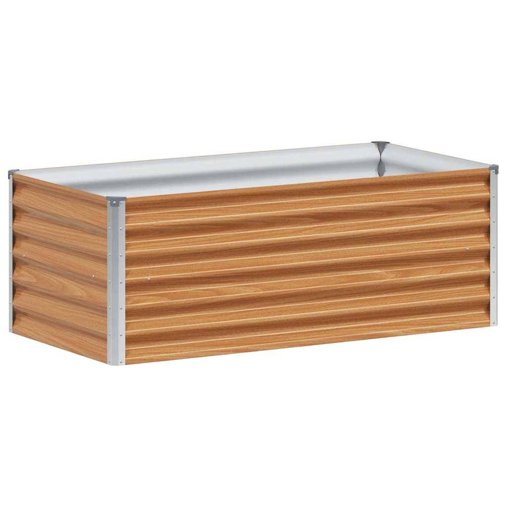 Jardinière surélevée acier galvanisé marron clair 98 x 50 x 36 cm - PANGIVO - Image 2