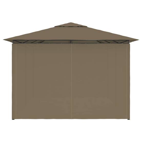 Tonnelle de Jardin Acier avec Rideaux Toit Ventilé Imperméable pour Terrasse Taupe 4x3 m – ComfortXL Outdoor Living - Image 6