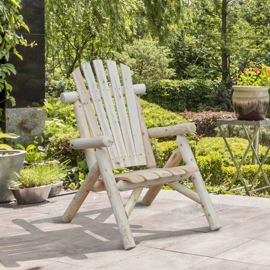 Chaise Adirondack en bois, résistante aux intempéries, 83x68x101 cm, finition naturelle - Image 3