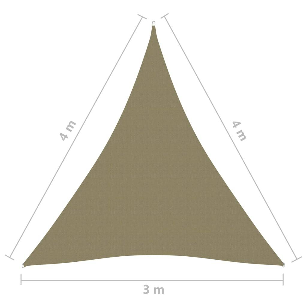 Helloshop26 - Voile toile d'ombrage parasol tissu oxford triangulaire 3 x 4 x 4 m beige - Image 6