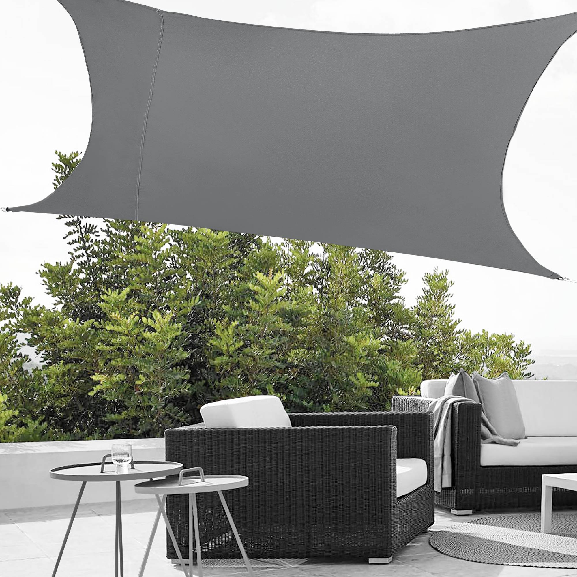 Voile d'Ombrage Lerma Rectangualire Gris Foncé 2,5 x 5 m [en.casa] - Image 6