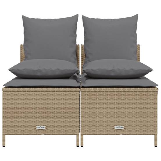 Salon de jardin avec coussins 4 pcs | Mobilier d'extérieur beige résine tressée Maison Chic - Image 3