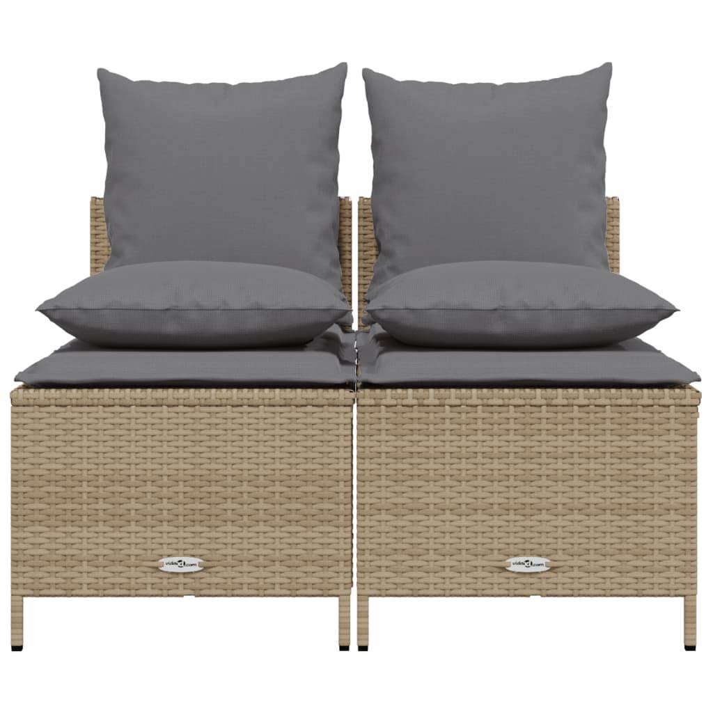 Salon de jardin avec coussins 4 pcs | Mobilier d'extérieur beige résine tressée Maison Chic - Image 3