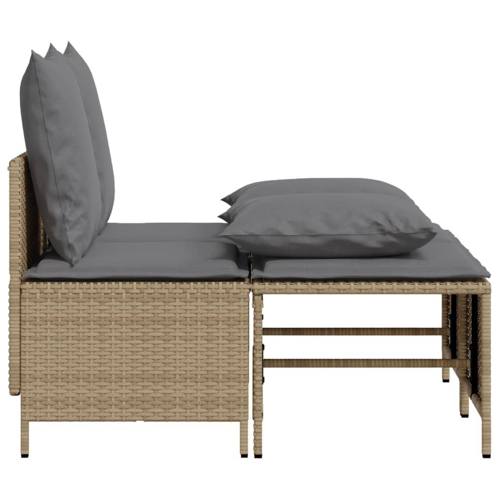 Salon de jardin avec coussins 4 pcs | Mobilier d'extérieur beige résine tressée Maison Chic - Image 4